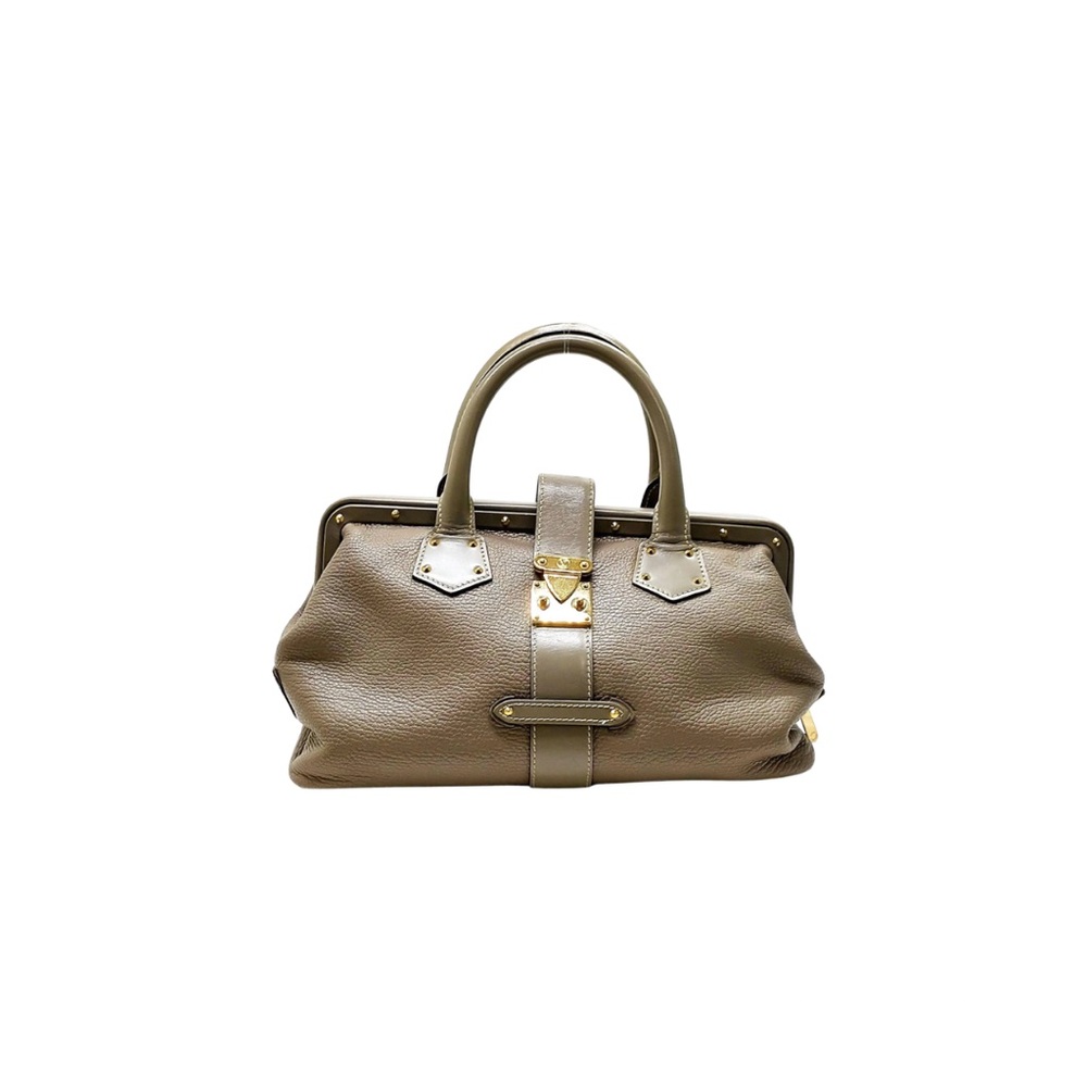 Louis Vuitton Taupe Satchel with Gold Accents